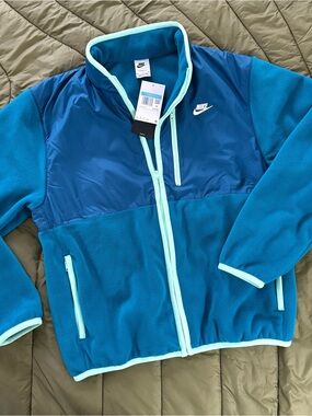 Nike Sportswear Club Teal, Blue & Aqua Full-Zip Fleece Jacket